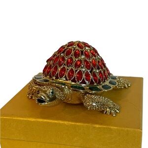 Gold and Red Turtle Trinket Box